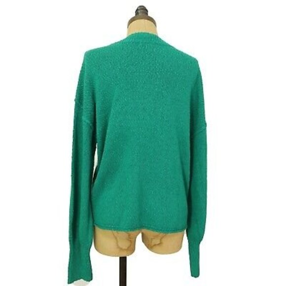 Abound Drop Shoulder Pullover Sweater Top Size L Crew Green Lake NEW Tag B41 - Picture 5 of 6